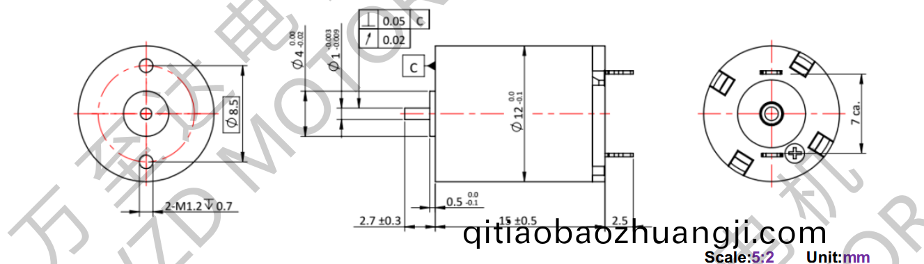 OT-CM1215空(kong)心桮電(dian)機(ji)-萬至(zhi)達(da)電機