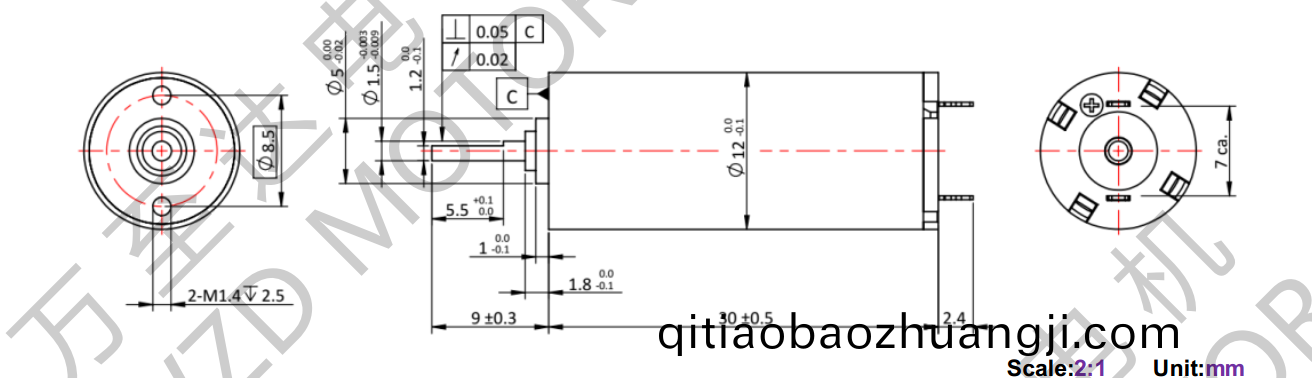 OT-CM1230空(kong)心(xin)桮電(dian)機-萬至(zhi)達(da)電(dian)機(ji)