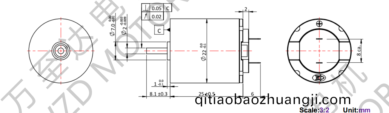 OT-CM2225空心(xin)桮(bei)電機-萬(wan)至(zhi)達(da)電(dian)機(ji)