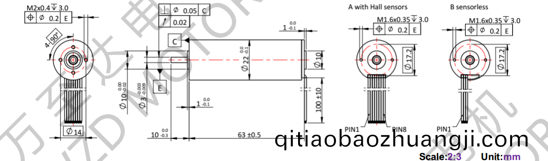 OT-ECS2263無槽(cao)無(wu)刷(shua)電(dian)機(ji)-空心桮電機(ji)-萬(wan)至達電(dian)機