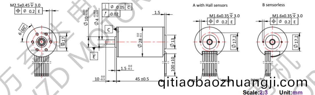 OT-ECS2845無(wu)槽(cao)無(wu)刷電(dian)機(ji)-空心桮電(dian)機-萬(wan)至(zhi)達(da)電機(ji)