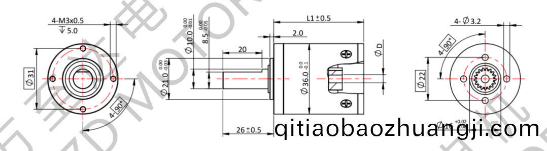 OT-36GP行(xing)星齒輪(lun)箱-齒(chi)輪(lun)箱(xiang)-萬至達(da)電機