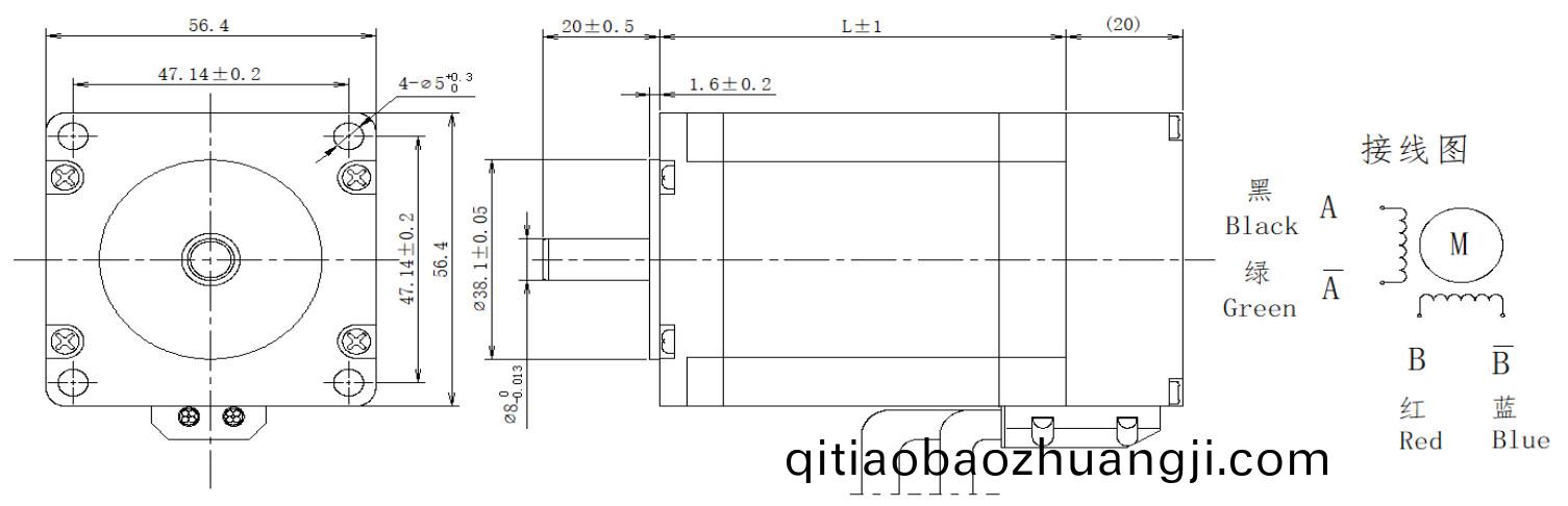 57係列(lie)0.9°兩(liang)相(xiang)閉(bi)環(huan)步進(jin)電(dian)機結構(gou)